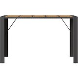  Vrtni barski stol s drvenom pločom crni 185x80x110 cm poliratan | shoptok.hr
