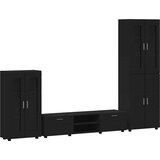  Set TV komoda FLORIN 3 kom. Crna Konstruirano drvo | shoptok.hr