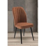 Hanah home set trpezarijskih stolica Platinum 6 kom, terakota tkanina Jerry, crne metalne noge | Eponuda.com