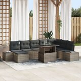 vidaXL Set vrtne sofe 9 dijelova Siva Poli ratan Kutna sofa za vrt Cijene