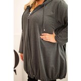 Kesi Women's Plus Size cotton hoodie with a zipper graphite | shoptok.hr