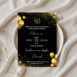  Vabila za Abrahama - črno z zlatimi balončki, elegantna ABR 506-05 | Shoptok.si