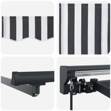  Ročno senčilo s LED-ji Antracitna in bela 4,5 × 3 m, (5000205781) | Shoptok.si