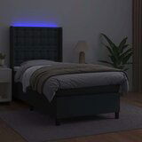  Box spring postelja z vzmetnico LED črn 90x190 cm umetno usnje, (20789488) | Shoptok.si
