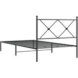  Metalni okvir za krevet s uzglavljem crni 100x200 cm | shoptok.hr