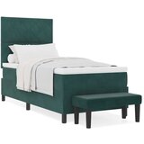  Krevet s kutijom s madracem i klupom tamnozelena 100x200 cm baršun | shoptok.hr