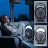  LED Punjivi stoni ventilator sa LED osvetljenjem LED/2,8W/5V USB 2400 mAh siva | Eponuda.com