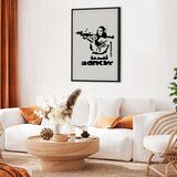  Slika - Contrast Duel (1-part) - Banksy on Mural with Mona Lisa 60x90 U crnom drvenom okviru | shoptok.hr