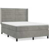 The Living Store Box spring postelja z vzmetnico svetlo siv 140x190 cm žamet - Box Spring Postelja, (21489900) | Shoptok.si