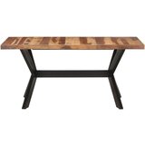 Maison Chic Jedilna miza - Kuhinjska miza - Jedilni stol 160x80x75 cm trden les z medenim zaključkom, (21714999) Cene