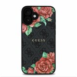 Guess PU Leather 4G Roses MagSafe Zadní Kryt pro iPhone 16 Black Ovitek za telefon Vijolična | Shoptok.si