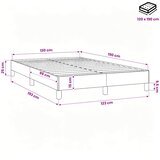  Okvir kreveta bez madraca krem 120x190 cm od tkanine | shoptok.hr