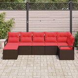  Set sofe s jastukom 7 pcs Smeđa poliratan | shoptok.hr