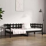  Dnevna postelja črna 90x200 cm trdna borovina, (20724444) | Shoptok.si