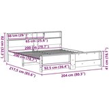  Konstrukcija postelje Voščeno rjava 200 x 200 cm Trdna borovina, (5000069909) | Shoptok.si