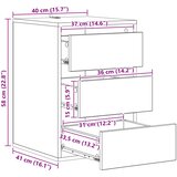  Ormar s ladicama Crni hrast 41 x 40 x 58 cm Konstruirano drvo | shoptok.hr