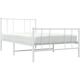  Metalni okvir kreveta uzglavlje i podnožje bijeli 100x190 cm | Eponuda.com
