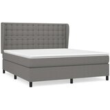  Box spring postelja z vzmetnico temno siva 160x200 cm blago, (20930161) | Shoptok.si