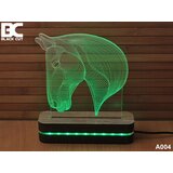 Black Cut 3D lampa sa 8 različitih boja i daljinskim upravljačem - konj ( A004 ) | ePonuda.com
