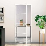 Sobna vrata bijela 83x201,5 cm kaljeno staklo i aluminij tanka | shoptok.hr