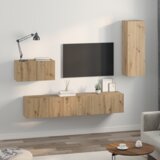 vidaXL TV Kabinet za Zid s policom Ostalo s pohranom s vratima 4 pcs Umjetnička hrastovina | shoptok.hr