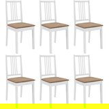 Maison Chic Jedilni stoli - Vzorci stoli z blazinami 6 kosov trden les beli A1513, (22031281) | Shoptok.si