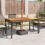  Vrtni stol crni 140 x 80 x 75 cm od poliratana i drva bagrema | shoptok.hr