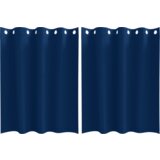 vidaXL Zavjese sa zavjesama 2 pcs Tamno plava 140 x 140 cm Poliester | shoptok.hr