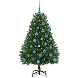 vidaXL Umestno božično drevo z LED lučmi Zelena 150 cm PVC in kovina | Shoptok.si