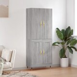 vidaXL Visoka komoda siva sonoma 69,5x34x180 cm inženirski les | Shoptok.si