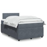  Krevet box spring s madracem tamnosivi 120 x 190 cm baršun | shoptok.hr