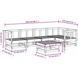  6-dijelna vrtna garnitura siva od masivne borovine | shoptok.hr