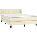  Boxspring - Krevet s oprugama i madracem krem 140x200 cm od umjetne kože - Krema 140 x 200 cm gumbi | shoptok.hr