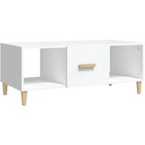 Maison Chic Klubska mizica - kavna mizica - Nizka mizica bela 102x50x40 cm inženirski les, (21754371) Cene