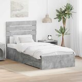  Krevetna konstrukcija s ladicama Betonski sivi 100 x 200 cm | shoptok.hr