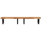  Zidna polica za umivaonik od čelika i masivnog bagremovog drva Smeđa 120 x 50 x 4 cm | shoptok.hr