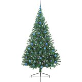 vidaXL Umjetna preddekorirana božićna jelka Zelena 210 cm PVC | Shoptok.si