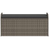 vidaXL Klupa za pohranu s jastukom siva 115 x 51 x 52 cm od poliratana | shoptok.hr