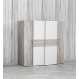 CARRYHOME kombinirana omara, bela, barve hrasta | Shoptok.si