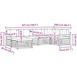  Set vanjskih sofa 6 kom. Prirodna i bež 327 x 168,5 x 73 cm | shoptok.hr