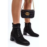 Boto Women's Low Heel Lace-up Black Ankle Boots Serellia | ePonuda.com