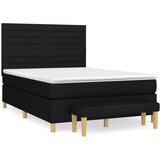  Box spring postelja z vzmetnico črna 140x200 cm blago, (20791286) | Shoptok.si