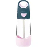 Bottle with Straw steklenička s slamico Indigo Pink 450 ml