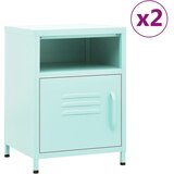  Nočne omarice 2 kosa mint zeleni 35x35x51 cm jeklo | Shoptok.si