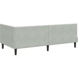 vidaXL Kotna postelja z vzglavjem Svetlo siva 90 x 200 cm Žamet | Shoptok.si