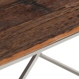  Stolić za kavu srebrni od nehrđajućeg čelika i drva za pragove | shoptok.hr