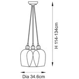  Endon 120644 - Visilica na sajli 3xE27/10W/230V sjajni hrom | Eponuda.com