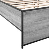  Okvir kreveta boja hrasta 135x190cm konstruirano drvo i metal | shoptok.hr