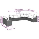  10-dijelni set vrtnih sofa od poliratana s jastucima sivi | shoptok.hr
