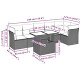  7-dijelni set vrtnih sofa od poliratana s jastucima crni | shoptok.hr